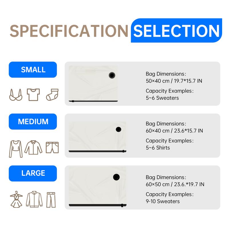 [Inspink] Travel Vacuum Compression Storage Bags with USB - Rechargeable Electric Pump - Ultra - Compact, Lightweight Space - Savers for Clothing & Travel Essentials. Zipper Pouches, Outdoor Packing System, Hand Organizer, Thanksgiving Variety Pack