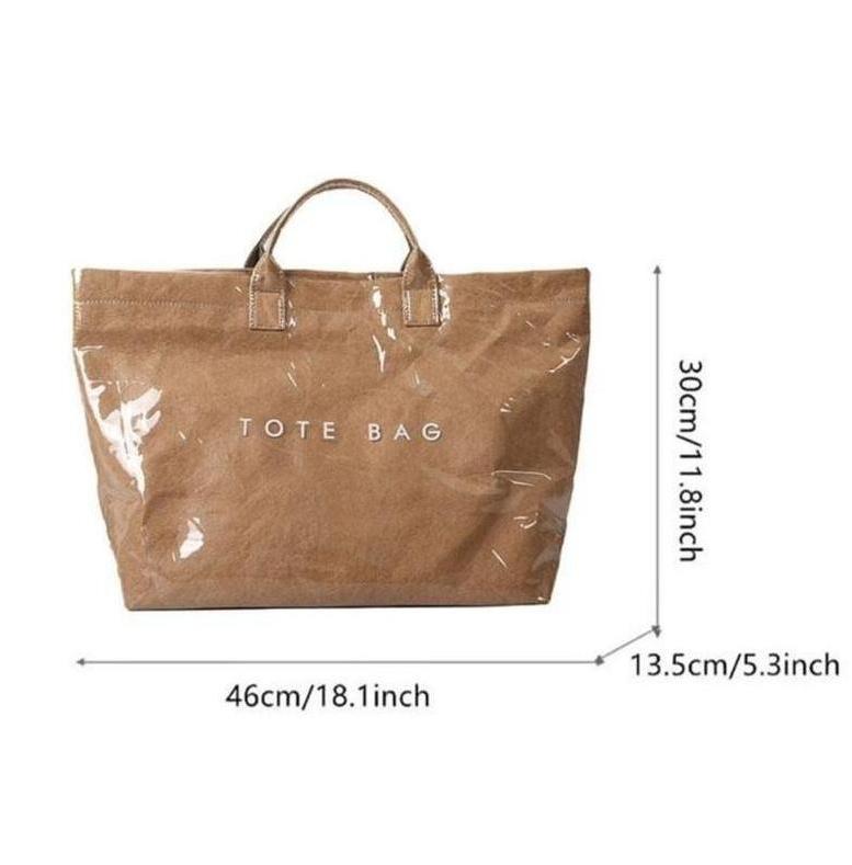 2026 Trendy Vintage Letter Print Tote Bag, Waterproof Large Capacity Aesthetic Tote for Work Commute & Shopping