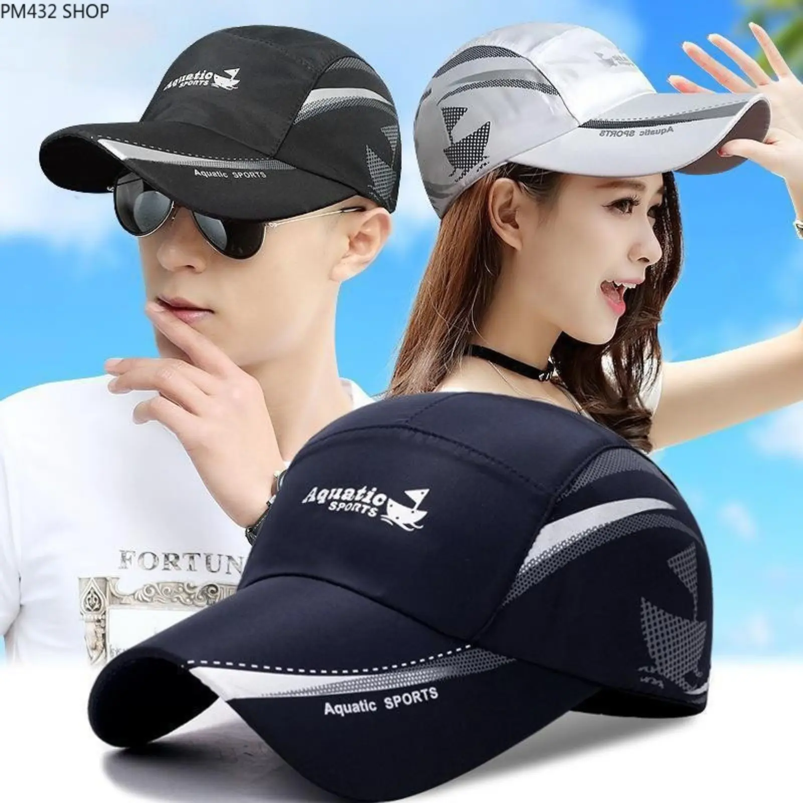 Unisex Outdoor Sun Protection Baseball Cap – Waterproof Quick-Dry Mesh Hat, Breathable UV Protection Fishing & Hiking Sun Hat, Adjustable Summer Sports Cap for Men & Women