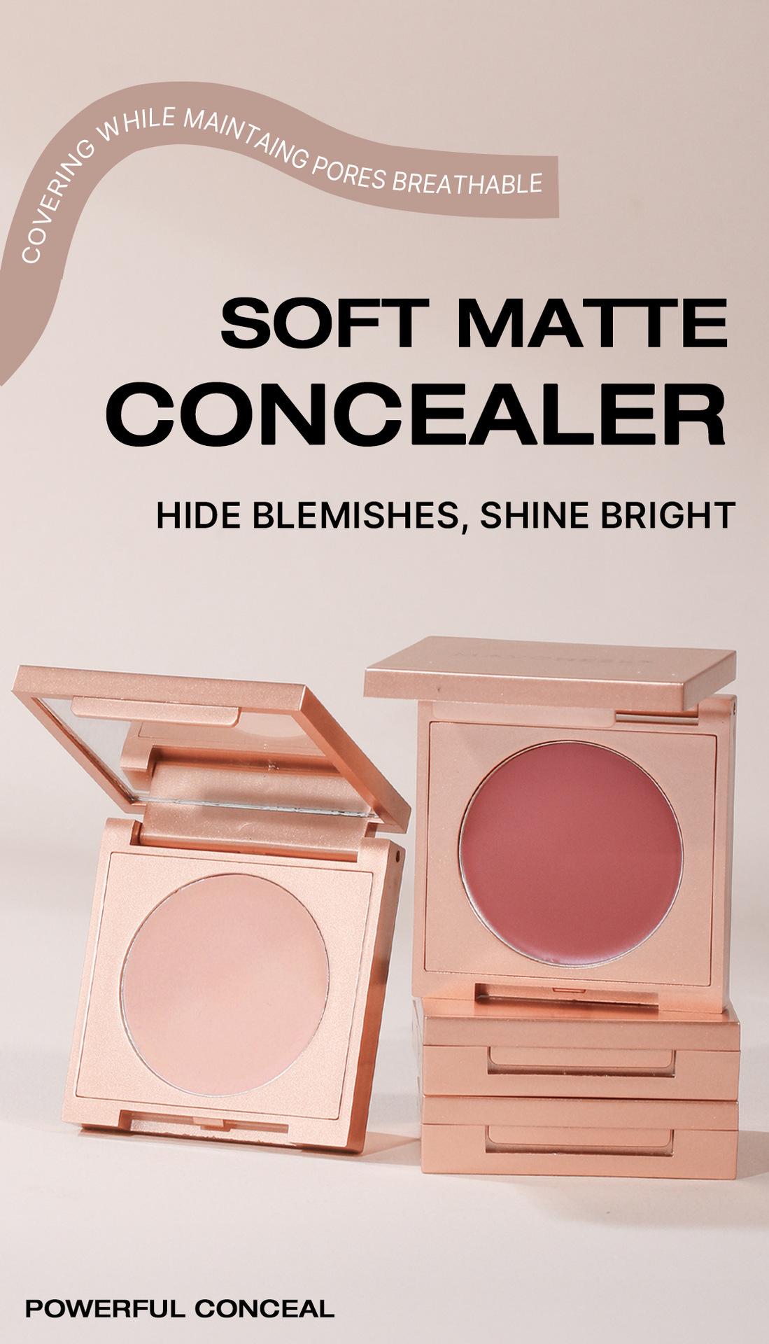 [2 Set] Soft Matte Concealer, Waterproof Full Coverage Cream for Hiding Freckles, Dark Circles, Acne Scars, Tear Troughs & Spots