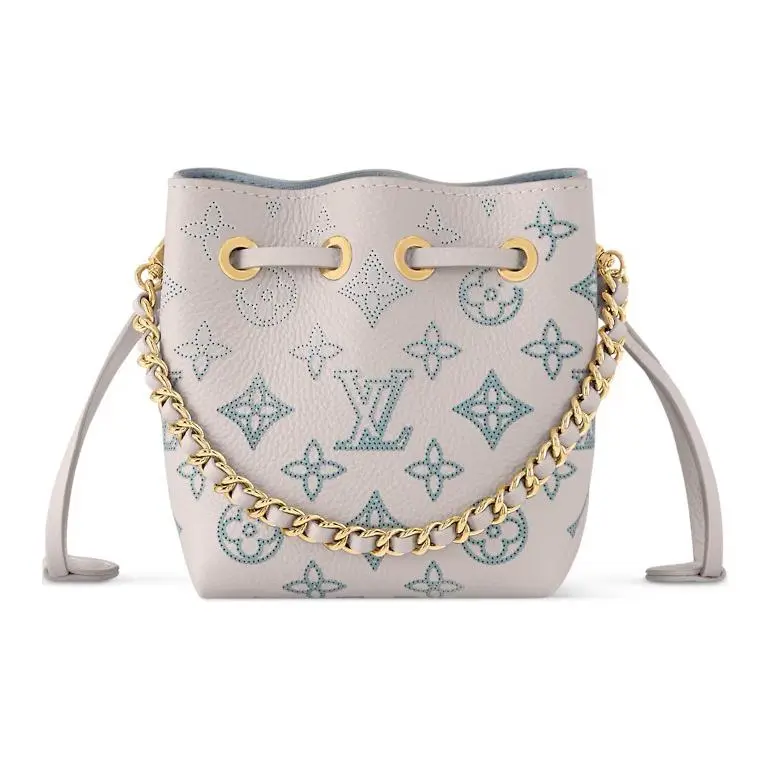 Louis Vuitton Pico Bella Monogram Canvas Bucket Bag for Women – Drawstring Closure, Gray-White