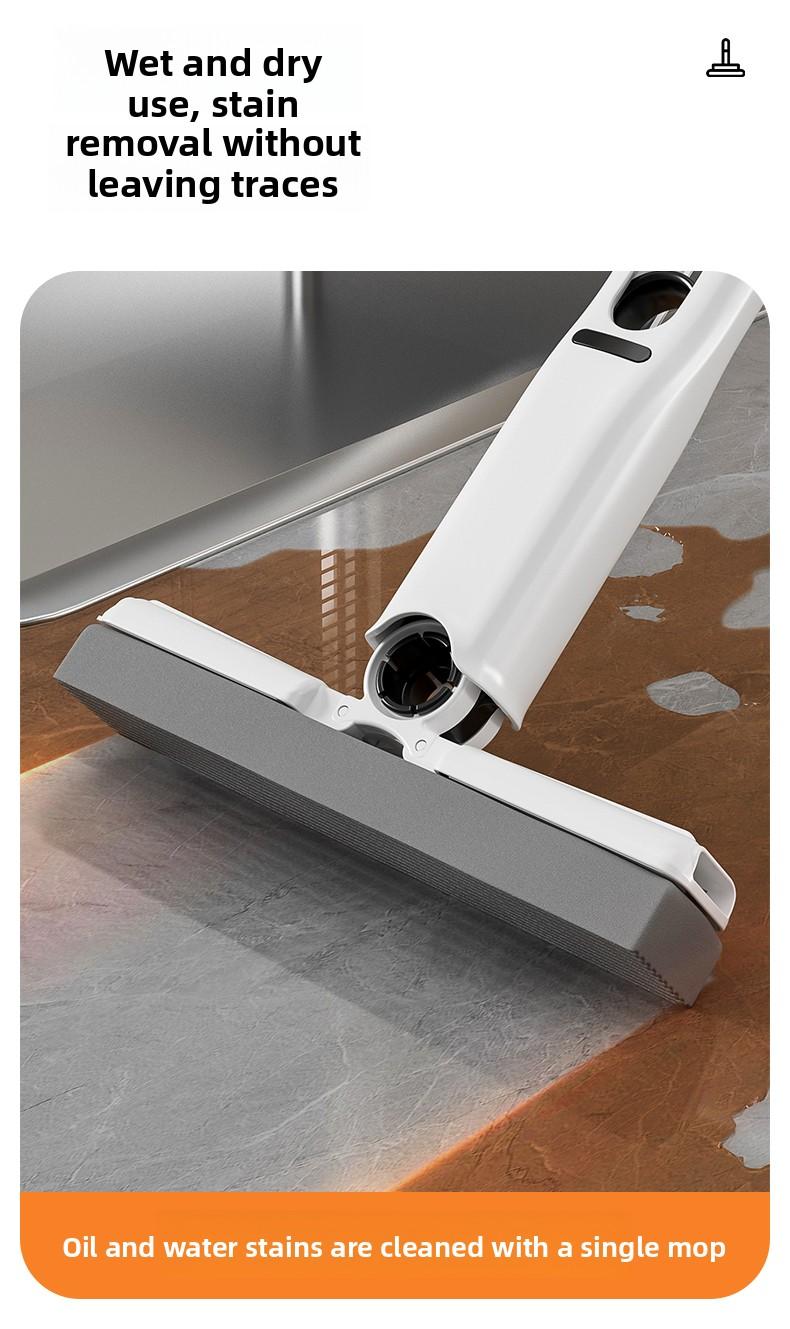 Mini Lazy Mop No-Wash Sponge Mop for Home & Kitchen Portable Cleaning Small Mop Hands-Free Design Strong Water Absorption Remove Stains and Stains One Drag and Clean One-Handed Grip Clean and Hands-Free