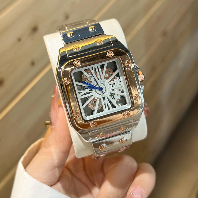 Kadi Men's Alloy Quartz Watch Hollow Transparent Bottom Men's Business Quartz Watch Wristwatch