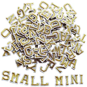 130Pcs Gold Iron on Letter Patches, 0.7 Inch 5 Sets A-Z Embroidered Alphabet Patches for Clothing Jackets Hats Backpacks Jeans