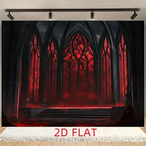 Gothic Vampire Castle Backdrop, Spooky Halloween Party Banner, Dark Academia Wall Decor, Horror Photo Props
