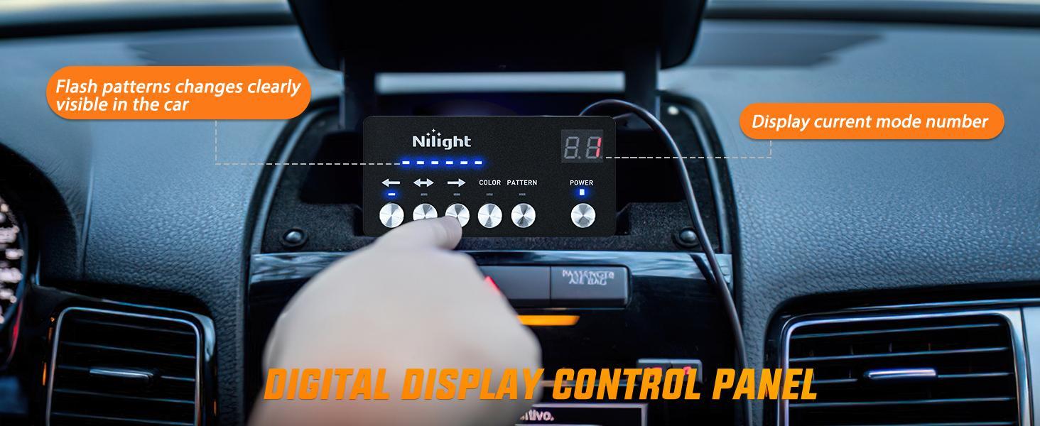 Nilight 162 LED Traffic Advisor Strobe Light Bar 2-in-1 Red Blue  Warning Hazard Lights with Controller 4 Switchable Color 36 Flash Pattern for Trucks Cars Tow Plow Construction Vehicles