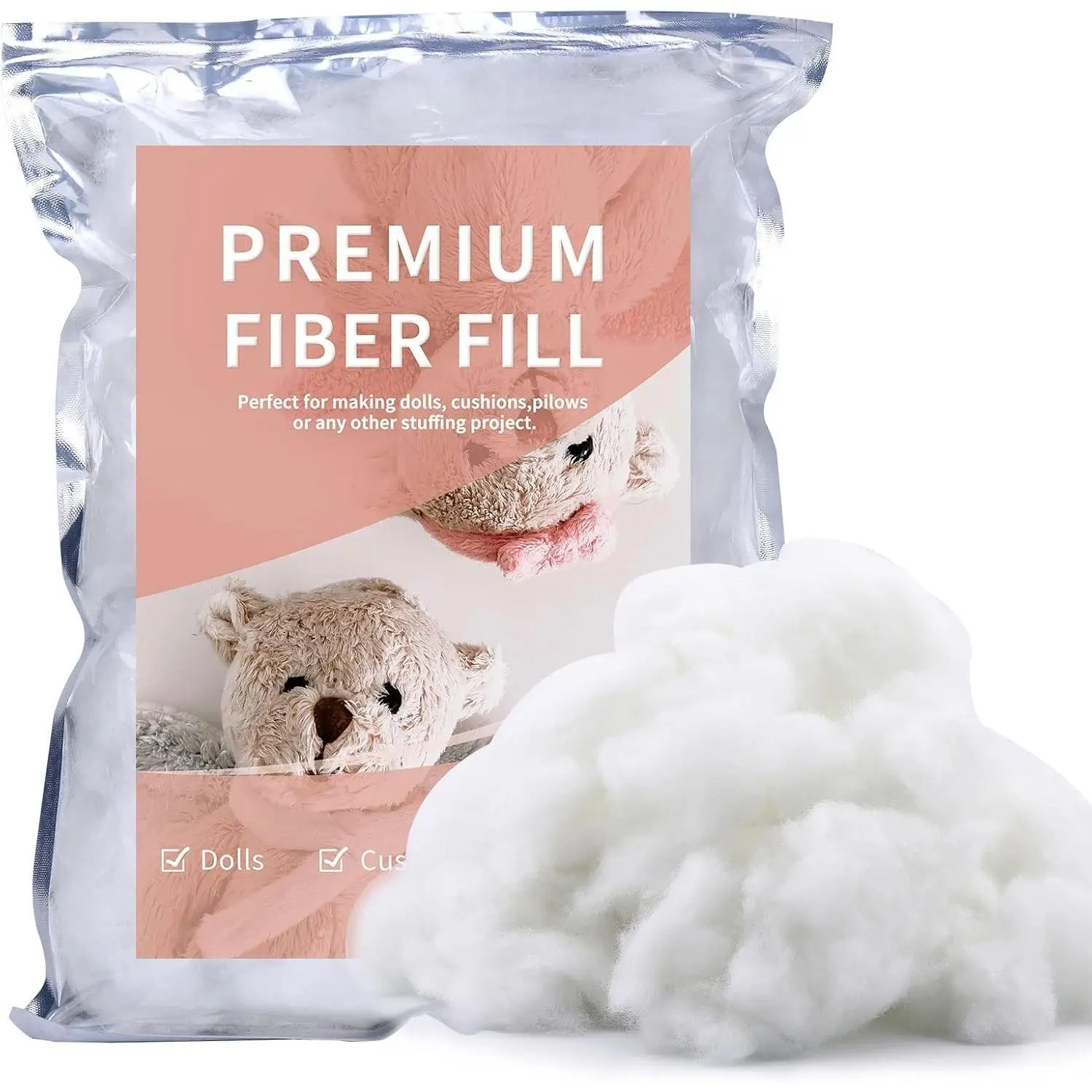 200g/7oz Polyester Fiber Fill Stuffing for Stuffed Animals and Couch Cushions