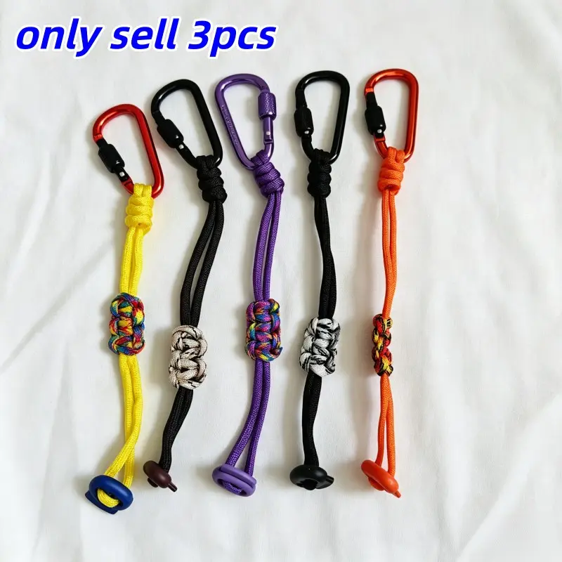 3-Piece Handmade Adjustable Multi-Functional Water Bottle Hat Hook Clip, Keychain Carabiner for Outdoor, Gym, Travel, Strong Load Capacity