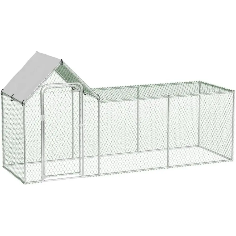 Large Metal Outdoor Poultry Hutch & Pet Run - Waterproof, Escape-Proof Poultry Cage