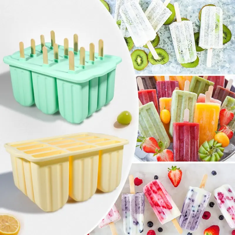 Creative Silicone Popsicle Molds Set, Reusable Ice Cream & Freezer Ice Cube Tray, Safe Homemade Jelly Mold, Essential Summer Kitchen Gadget
