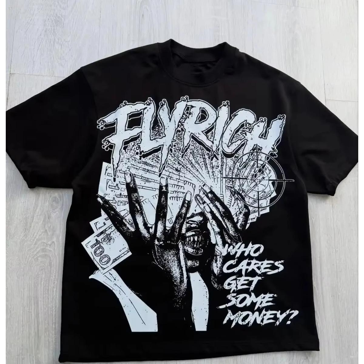 Y2k Harajuku Streetwear Men and Women Short Sleeved Fashion New Cartoon Print Design Shirt Retro Hip-hop Trend Oversized T-shirt