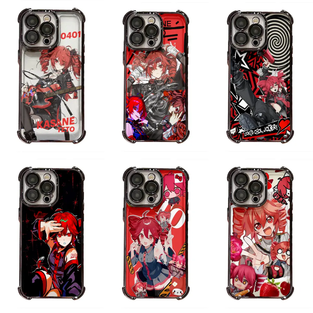 Fashion Kasane Teto Y2K Gothic Style Print Patterns Phone Case for IPhone 17 16 15 14 13 12 11 Pro Max Plus Air Anti Fall Protective Drop-proof Gift Unique Design 0401