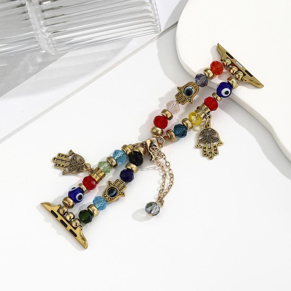 Colorful Beaded Apple Watch Band – Jewelry Style Bracelet Strap for 38–49mm (Series 2–9, SE), Fashion Women’s Design