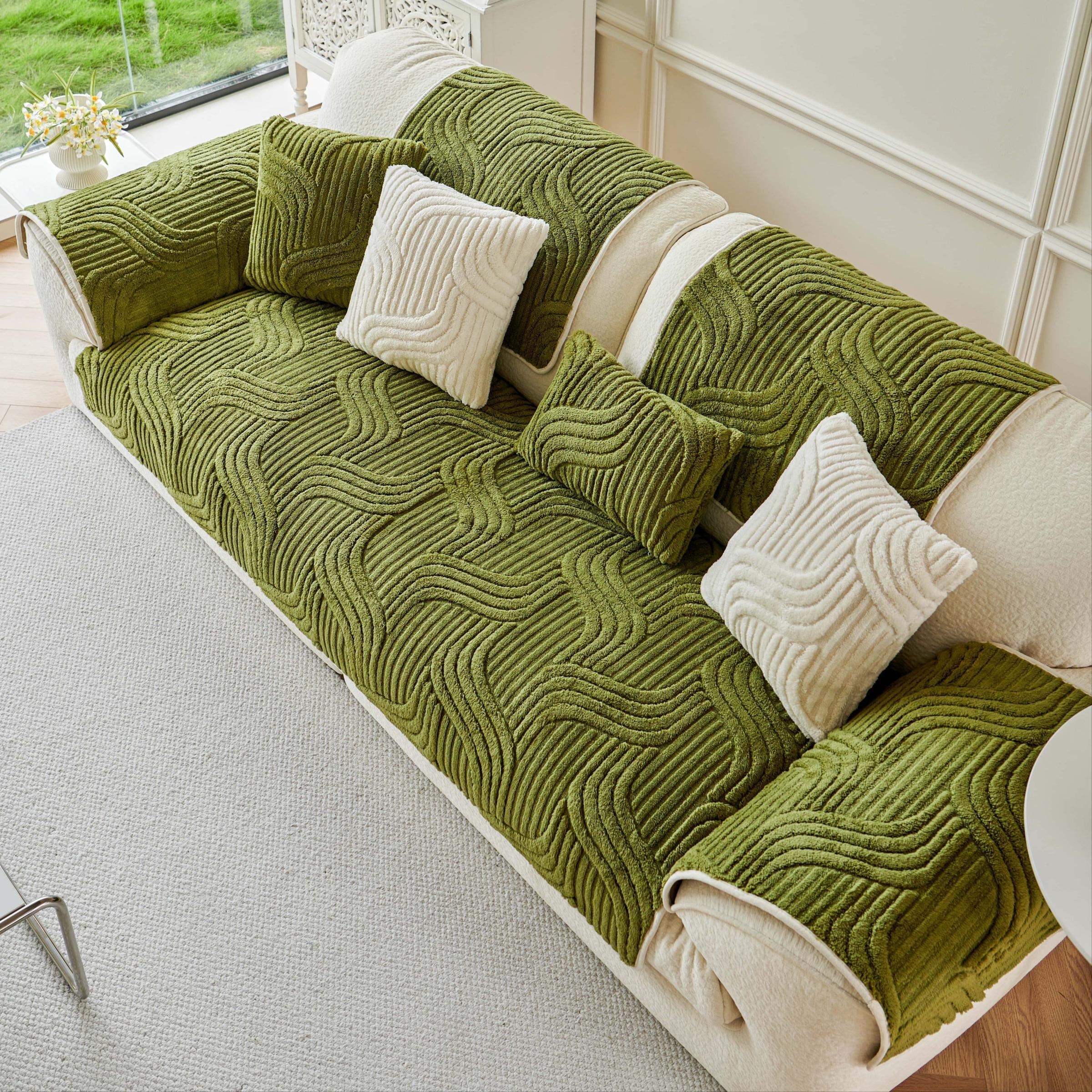 Solid Color Quilted Sofa Cover, Washable Couch Covers, Washable Sofa Slipcover, 1 Count Thickened Non-Slip Sofa Cushion Cover, Soft Dustproof Sofa Protector for Living Room or Office#GLOBAL PICKS