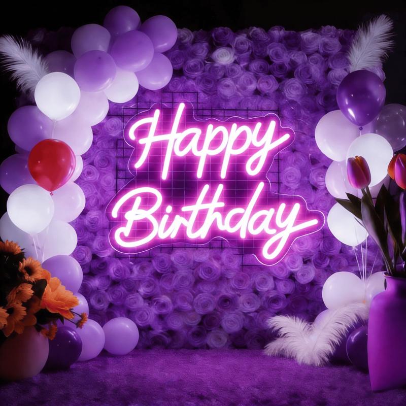 Happy Birthday Neon Wall Decor, LED Lighting Signs Birthday Decor, Home Decor Birthday Lighting LED Signs, Perfect for All Parties - The Best Personalized Birthday Gifts for Girls and Boys (16 ", Warm White) Happy Birthday Neon Wall Decor, LED Lighting Signs Birthday Decor, Home Decor Birthday Lighting LED Signs, Perfect for All Parties - The Best Personalized Birthday Gifts for Girls and Boys (16 ", Warm White)