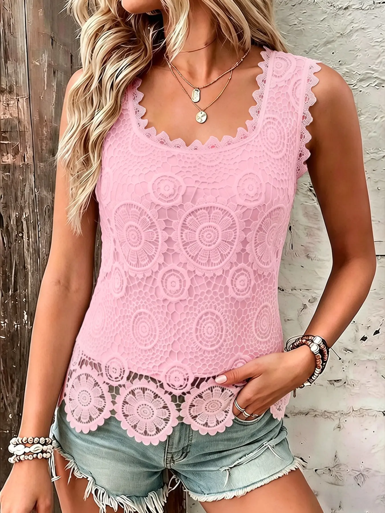 Elegant Women's Lace Backless Top, Sleeveless and Fitted, Chic and Feminine Design, Perfect for Special Occasions, Comfortable and Stylish Wear, Elegant Classy Tops