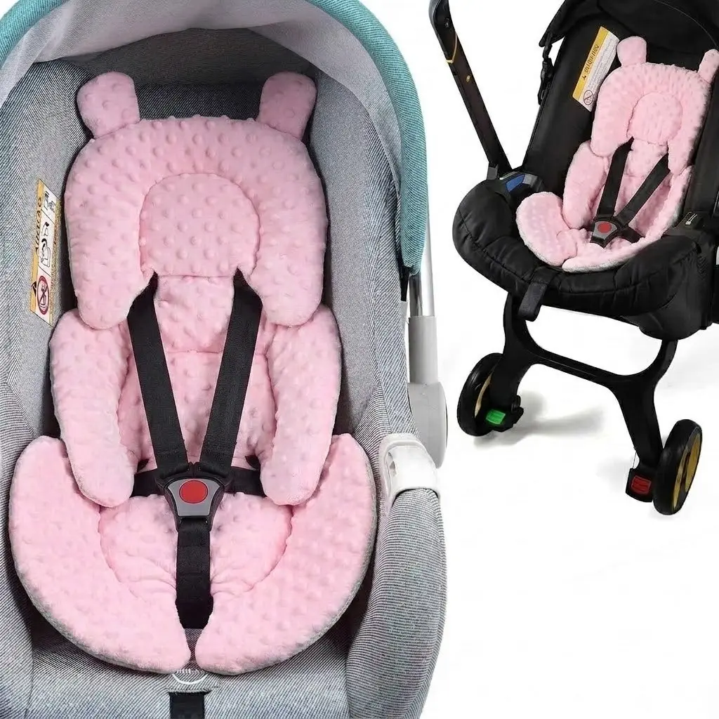 Thick High-Elastic Cotton Stroller Seat Cushion, Spinal Protection, Anti-Shock, Cute Style, Cozy, Newborn Travel, Baby Pushchair/sleep Basket Pad, Stroller Accessories