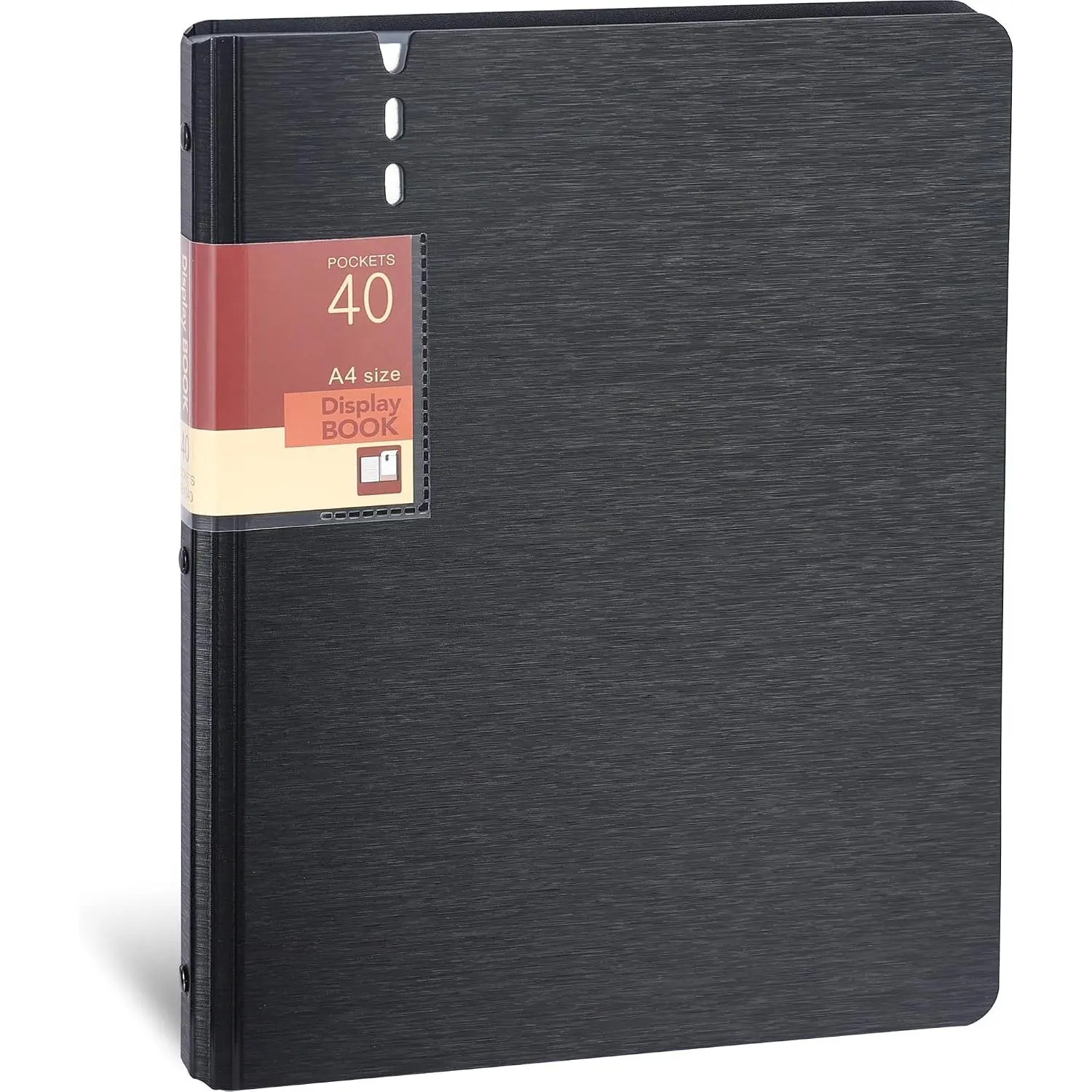 Presentation Binder 40-Pocket, Displays 80 Pages, 9x12 inch with Plastic Sleeves, Portfolio Organizer for Documents, , Artwork, Photos, Clear Sheet Protectors (Black, 1 Pack)