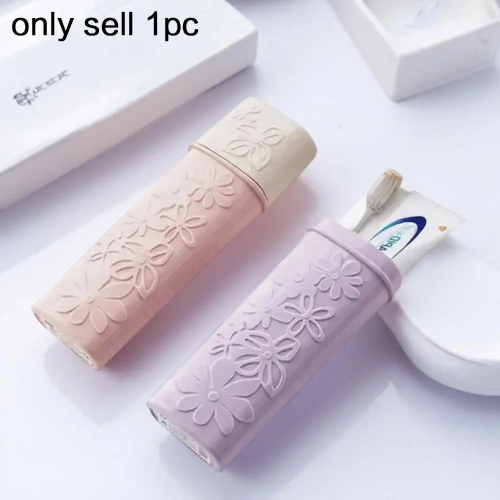 Portable Toothbrush Storage Box, Foldable Toothbrush Cup with Toothpaste Holder, Toothbrush Holder for Home & Travel, Dustproof Toothbrush Holders, Toothbrush Holder With Cover, Toothbrush Holder Organizers, Toothbrush Organizer, Covered Toothbrush Holder