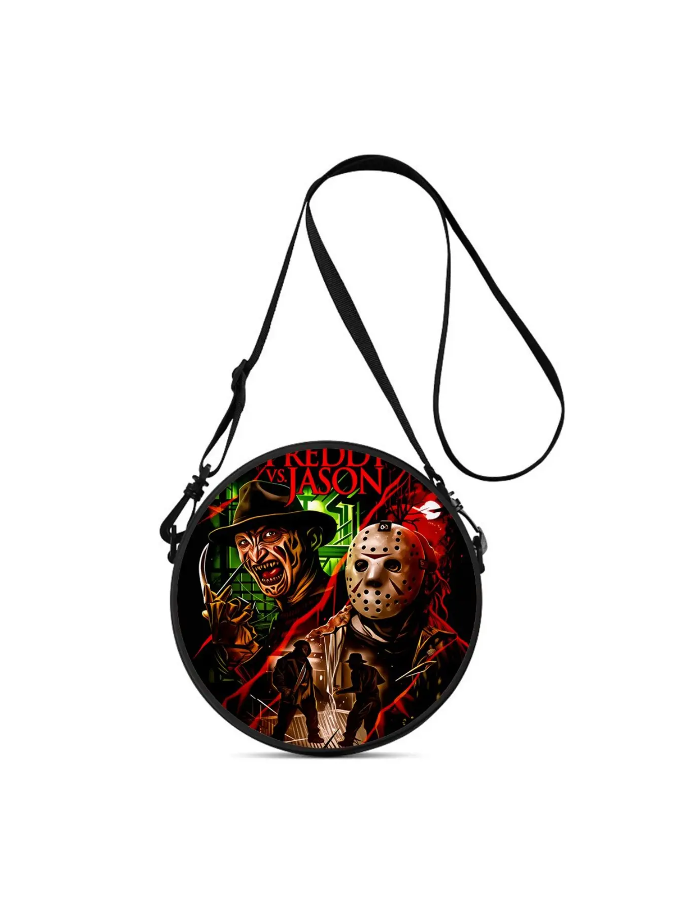 Freddy vs Jason 2D Flat Print Lightweight Women's Crossbody Handbag, Perfect Gift for Female Friends, Multiway Wearable as Crossbody, Single Shoulder, Backpack & Handheld, Suitable for Commuting, Outdoor Travel, Casual Daily and Campus