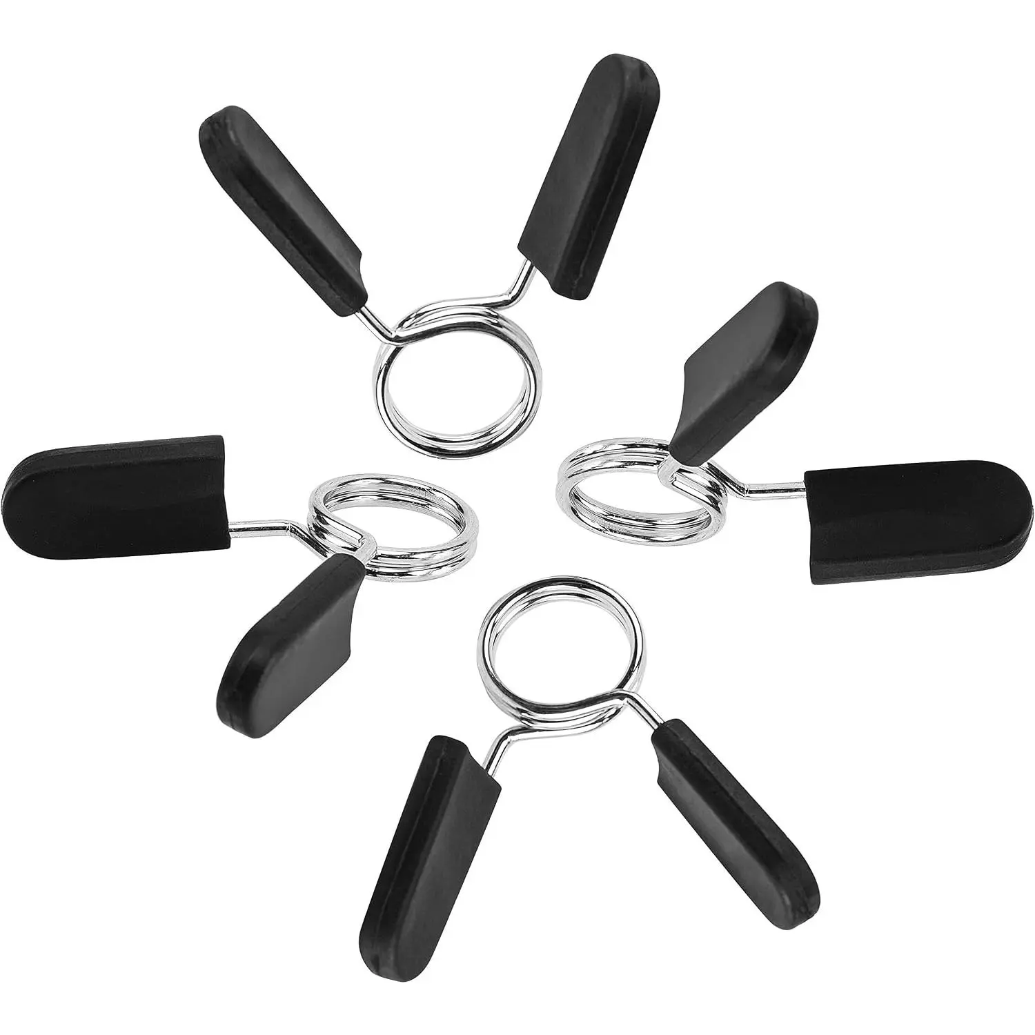 Barbell Clamps Dumbbell Spring Clip Circlip Collars 1 Inch Weight Bars Clips Fitness Weightlifting Lock Buckle 1 Inch for Standard Bar Barbell Strength  Gym Accessory