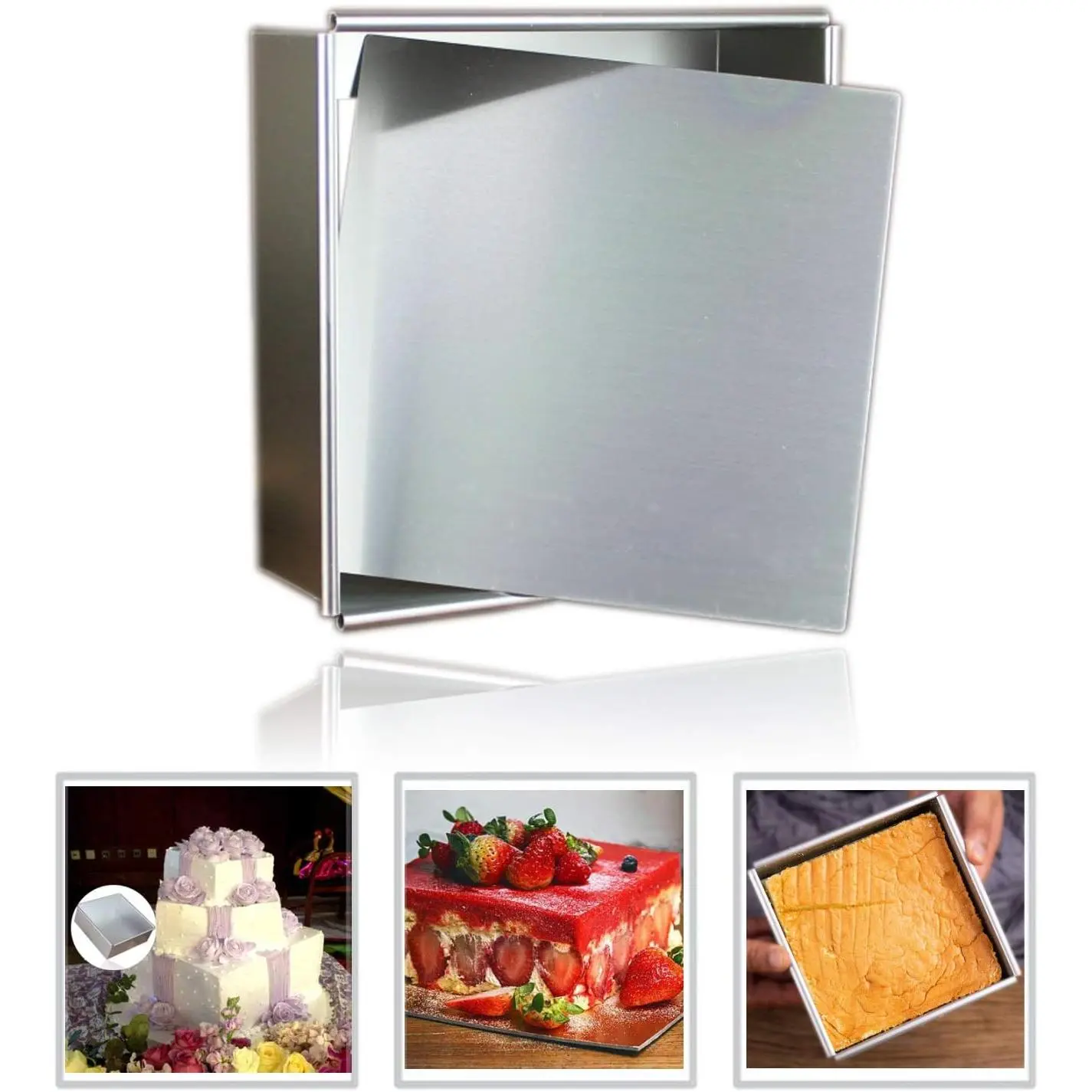 Anodized  Square Cheesecake Pan Chiffon Cake Mold Baking Mould with Removable Bottom 6 Inch x 6 inch x 3 inch