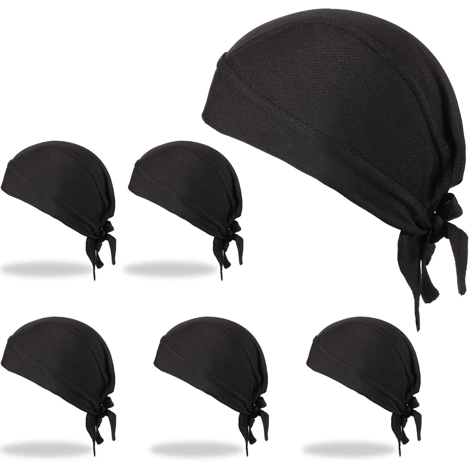6 Pieces Do Rags Sweat Wicking Beanie Cooling Durags Skull Cap Motorcycle Head Wrap Bandana for Men Women