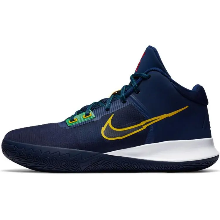 Nike Flytrap 4 Kyrie EP Men's Navy Blue Mid-Top Basketball Shoes with Mesh-Synthetic Upper, Cushioned Support, and Non-Slip Durable Outsole Verifiable, with credentials and supporting global authentication