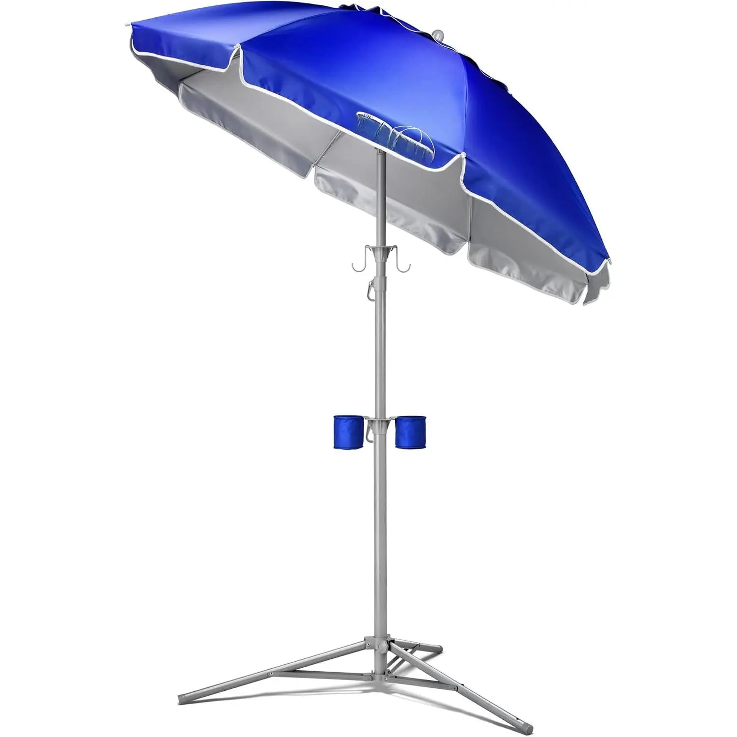 Portable Sun Shade Umbrella – Lightweight Adjustable Outdoor Patio & Beach Umbrella with Tripod Base (Blue)
