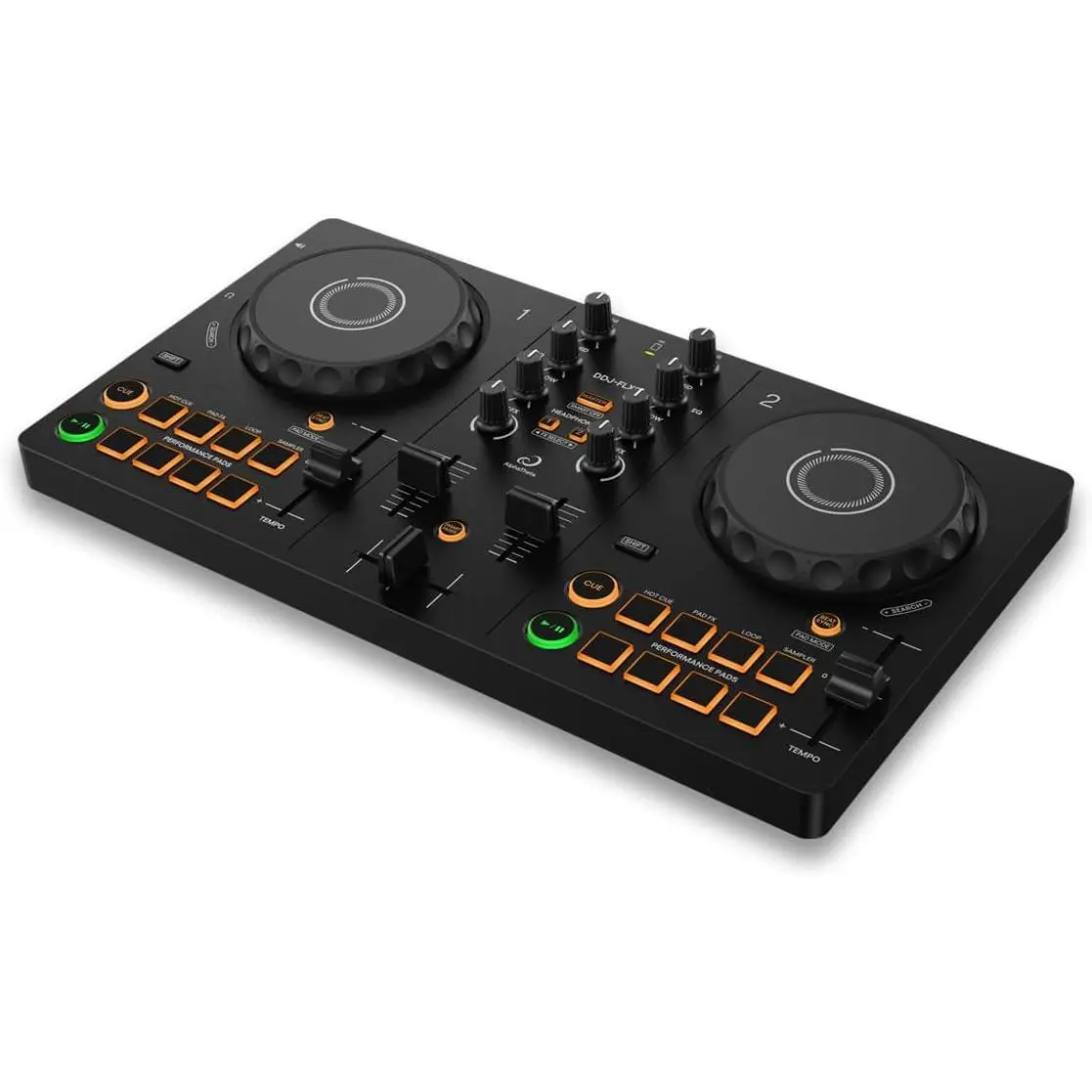 AlphaTheta DDJ-FLX2 Compact 2-Channel DJ Controller, Smart Fader, USB-C