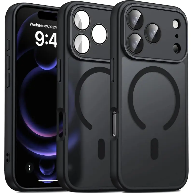 Matte Translucent Magnetic iPhone Case with Magnet Module - Premium Girly Shell for iPhone 17 Series, 16, 15, 14 Plus, 13, 12, 11 Pro Max - iOS Accessories, Waterproof, Crystal Texture, Wireless Charger Compatible