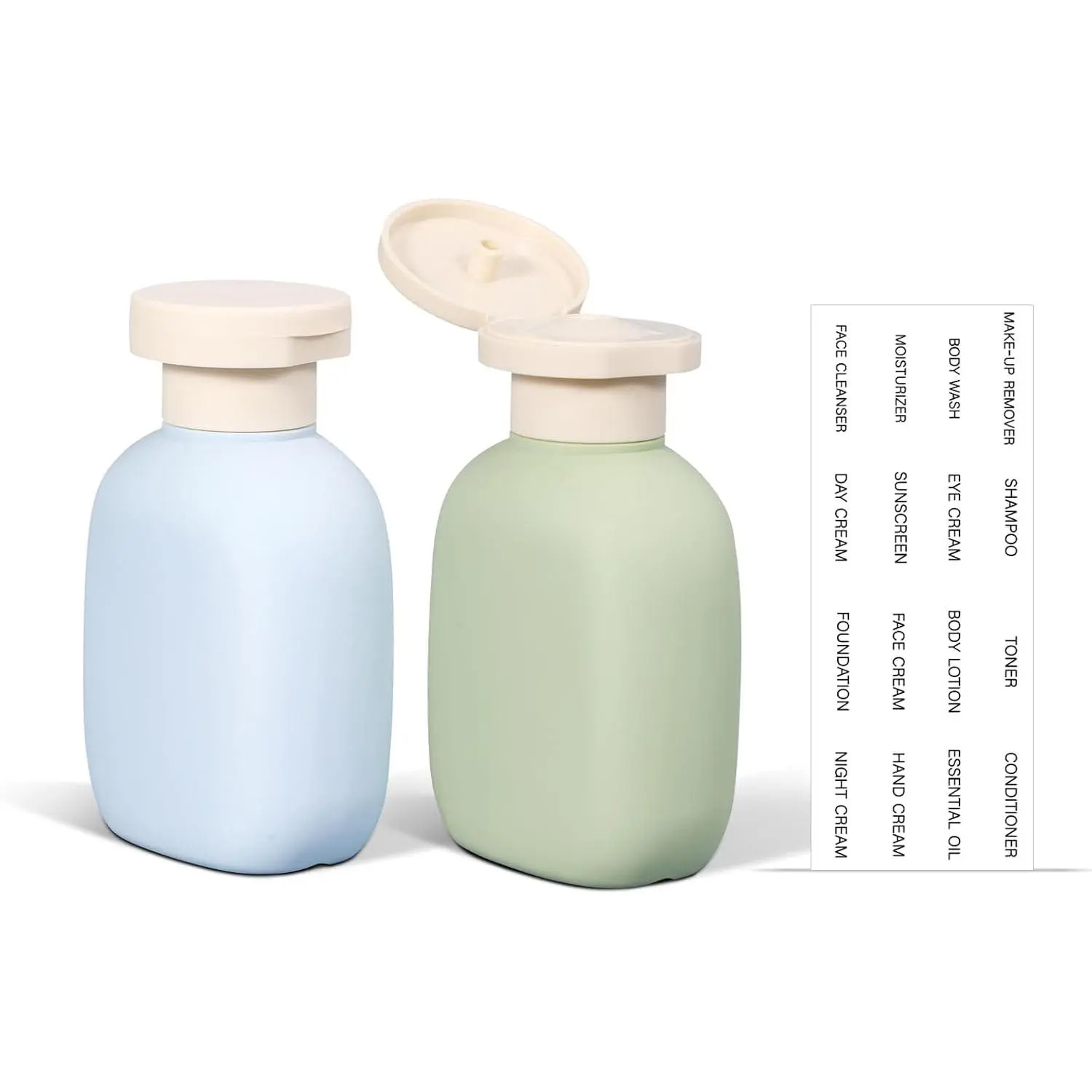 3.4oz Travel Bottles with Flip Cap - Leak Proof Squeeze Bottles, Refillable Plastic Containers for Creams, Lotion, Foundation, Shampoo, ConditionerGift