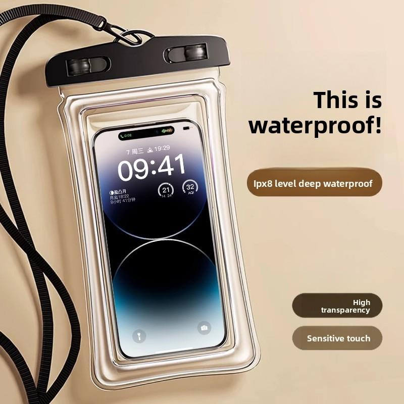 Mobile phone waterproof bag High transparency waterproof touchscreen airbag waterproof case Rafting swimming hot spring sealed mobile phone protective case