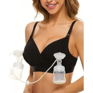 Hands Free Pumping Bra, Adjustable Nursing Bra  Breastfeeding, V Neck Comtable Bra s All Breast Pumps
