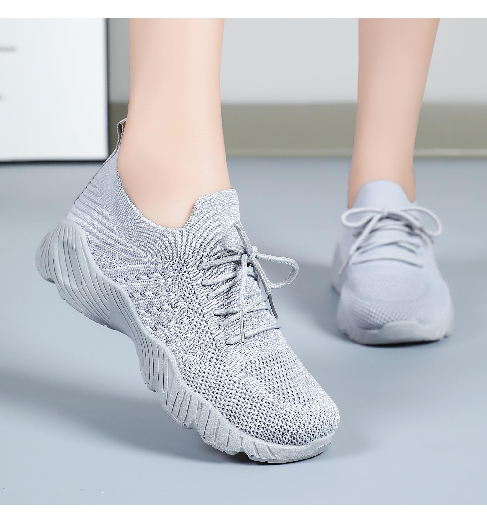 Women's lightweight casual shoes, breathable fly-knit sports shoes