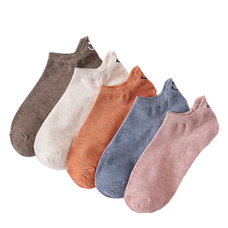 5/10 Pair Kawaii Embroidery Shallow Mouth Socks Women Spring Summer Short Cool Socks Casual Korean Style Street Sokken Female