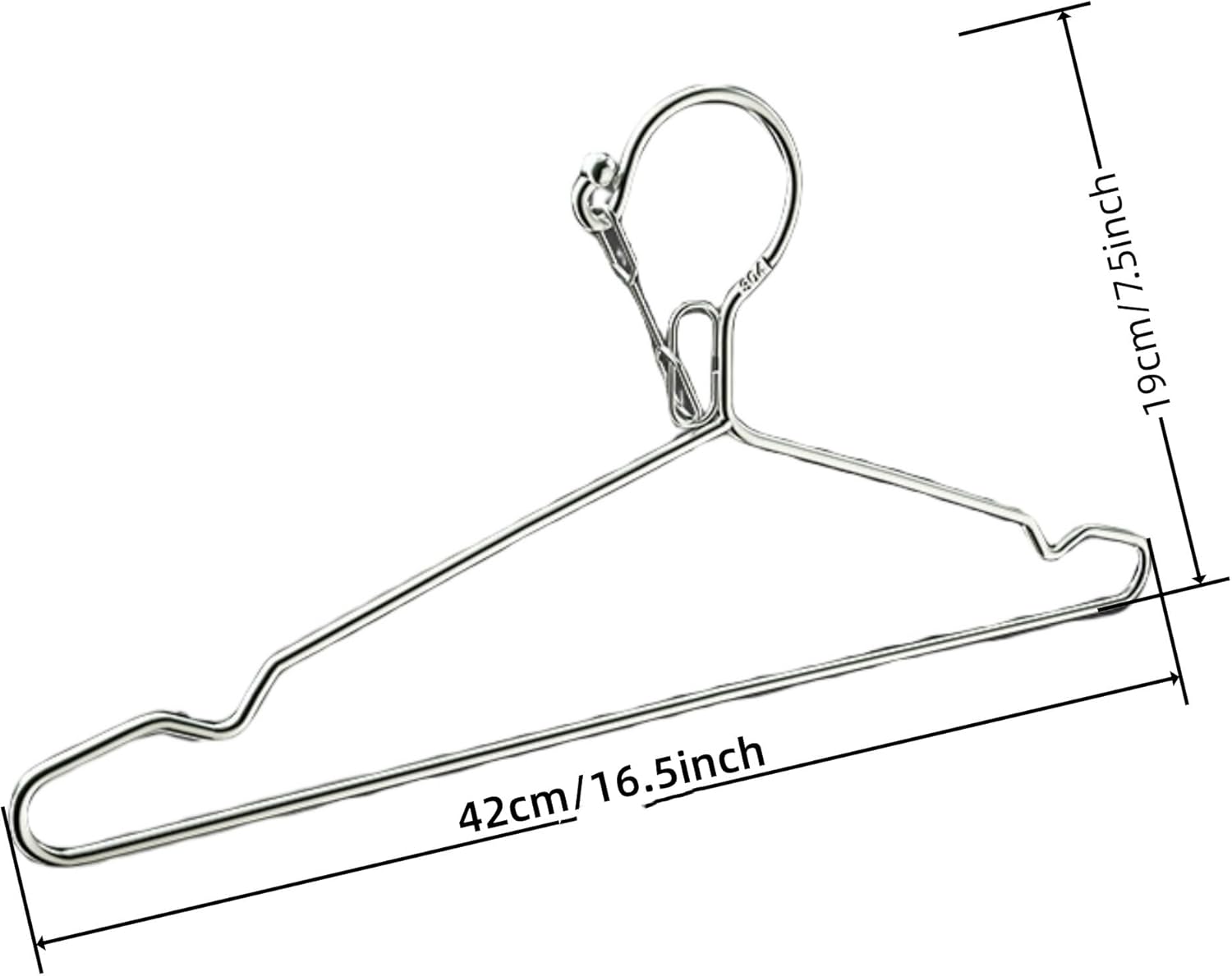 16.5 Wire Hanger 4mm Lockable Hangers 10Pack Stainless Steel Slim Thin Heavy Duty Windproof Lock Hook Metal Space Saving Clothes Hotel Hangers for RV Camping (10) 16.5 Wire Hanger 4mm Lockable Hangers 10Pack Stainless Steel Slim Thin Heavy Duty Windproof Lock Hook Metal Space Saving Clothes Hotel Hangers for RV Camping (10)