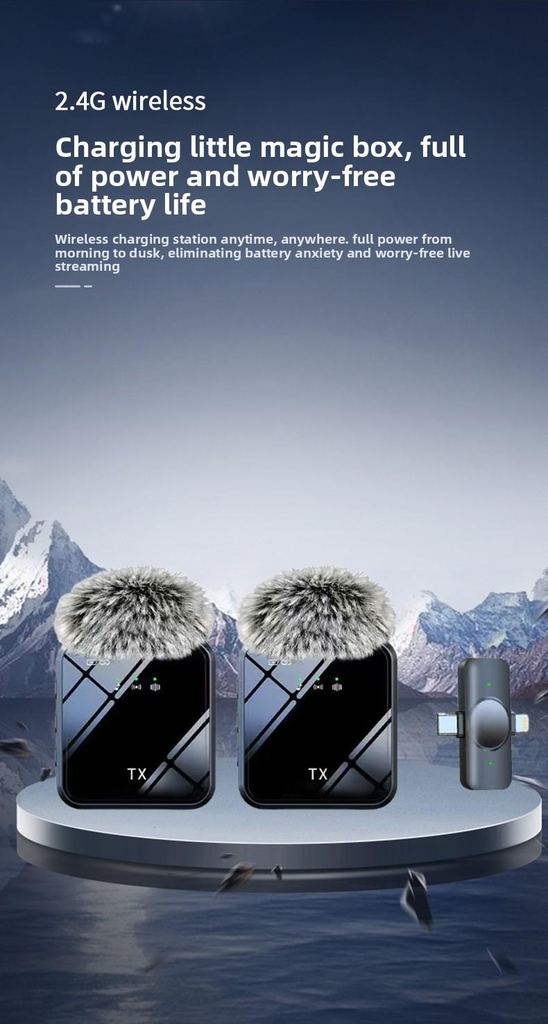 Y5 wireless noise-canceling microphone mini lapel mic for live streaming and video recording, noise-reducing compact microphone