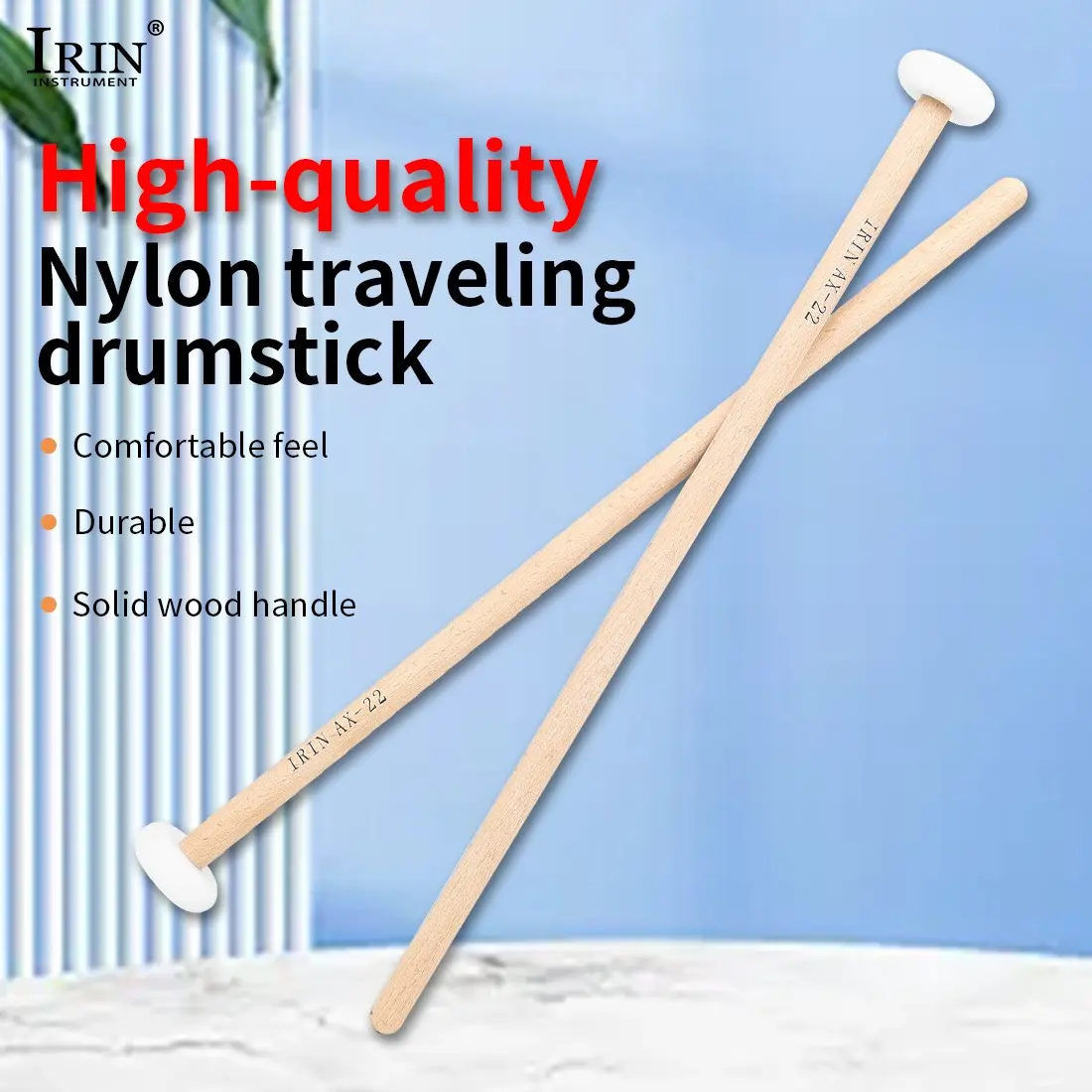 Irin Love Run Ax-22 Nylon Drumsticks, Durable and Lightweight Design, Ideal for All Drumming Styles, Perfect Gift for Music Enthusiasts
