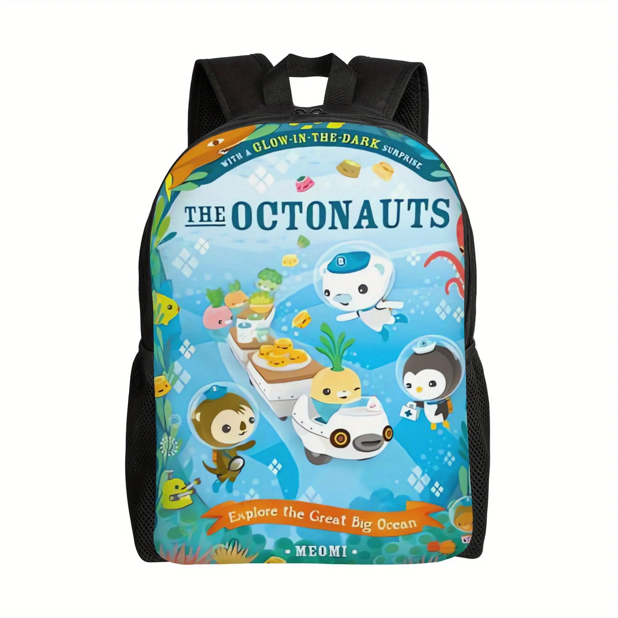 Bucked Up Octonauts Cartoon Character Kids Backpack, 600D Synthetic Oxford, Lightweight Breathable, Padded Straps, Multi-Pocket, Hand Washable, 15-Inch Laptop Compatible Toddler Book Bag for Ocean Fans (Outdoor Play, Birthday Gift), 15-Inch Laptops, Dayca