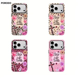 PORODO for MagSafe Faith, Jesus, God y2k Print With Hearts And Flowers Suitable For 17 Pro Max/ 16 Pro MAX/15 Pro Max/, Personalized Phone Case For Men And Women,They Are Excellent Gifts For Girlfriends, Boyfriends And Family Members For Christmas An