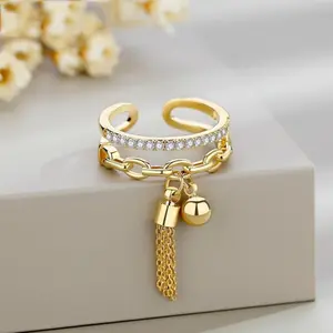 Geometric Open Ring for Women, Minimalist Yarn Ball Style Adjustable Finger Ring, Ins Fashion Statement Jewelry, Trendy Creative Index Ring, Simple Daily Wear Accessory for Party & Casual Outfit