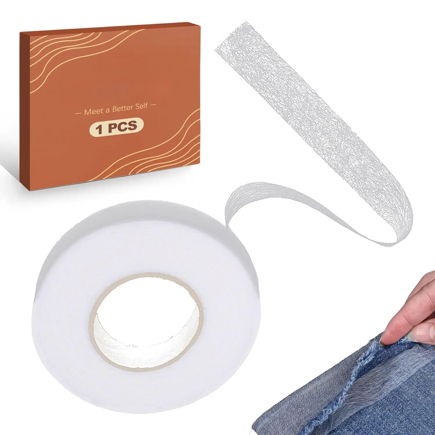No Sew Iron  Hem Tape 2cm x 70 Yards Fabric Fusing Tape for Clothing Pants Curtains Dresses  Adhesive Double Sided Fusible Web Washable Hemming Tape White