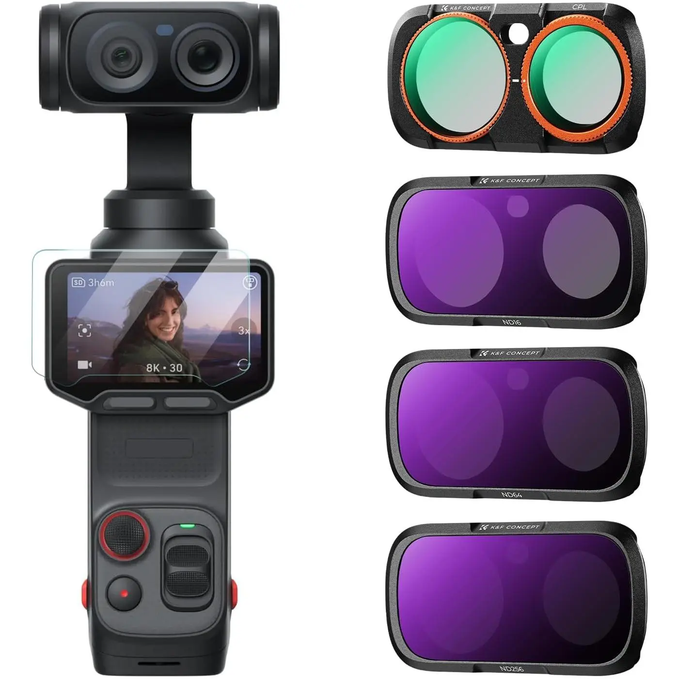 K&F CONCEPT Luna Ultra 4-Piece Filter Kit for Handheld Action Camera