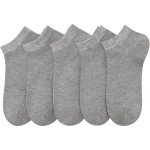 Women Viscose Bamboo Ankle Socks Low Cut Thin Sock Lightweight Pastal Color Soft Sock 5 Pairs