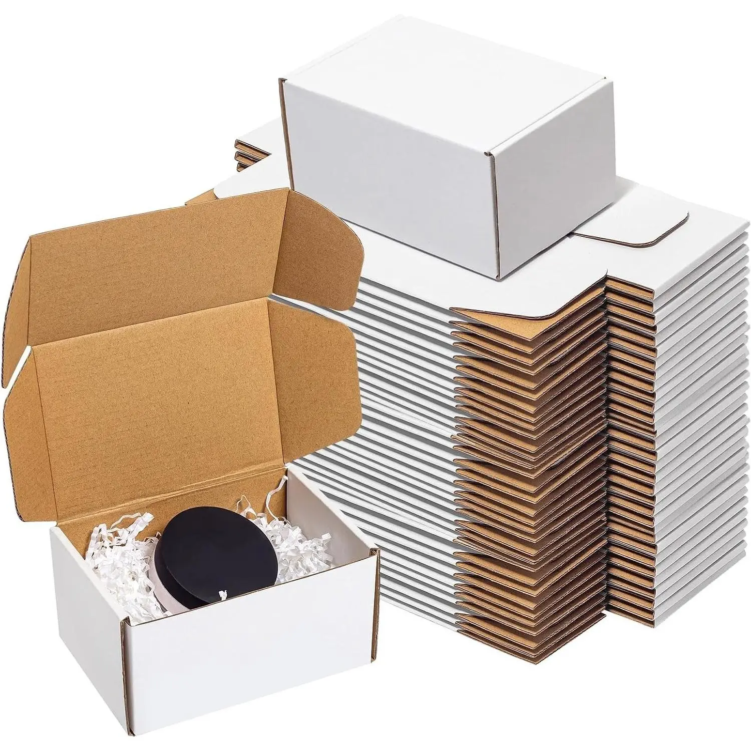 White Corrugated Shipping Boxes 6x4x3 Inches, 60 Pack - Small Literature Mailer, Packaging Supplies for Small Business, Mailing BoxesGift