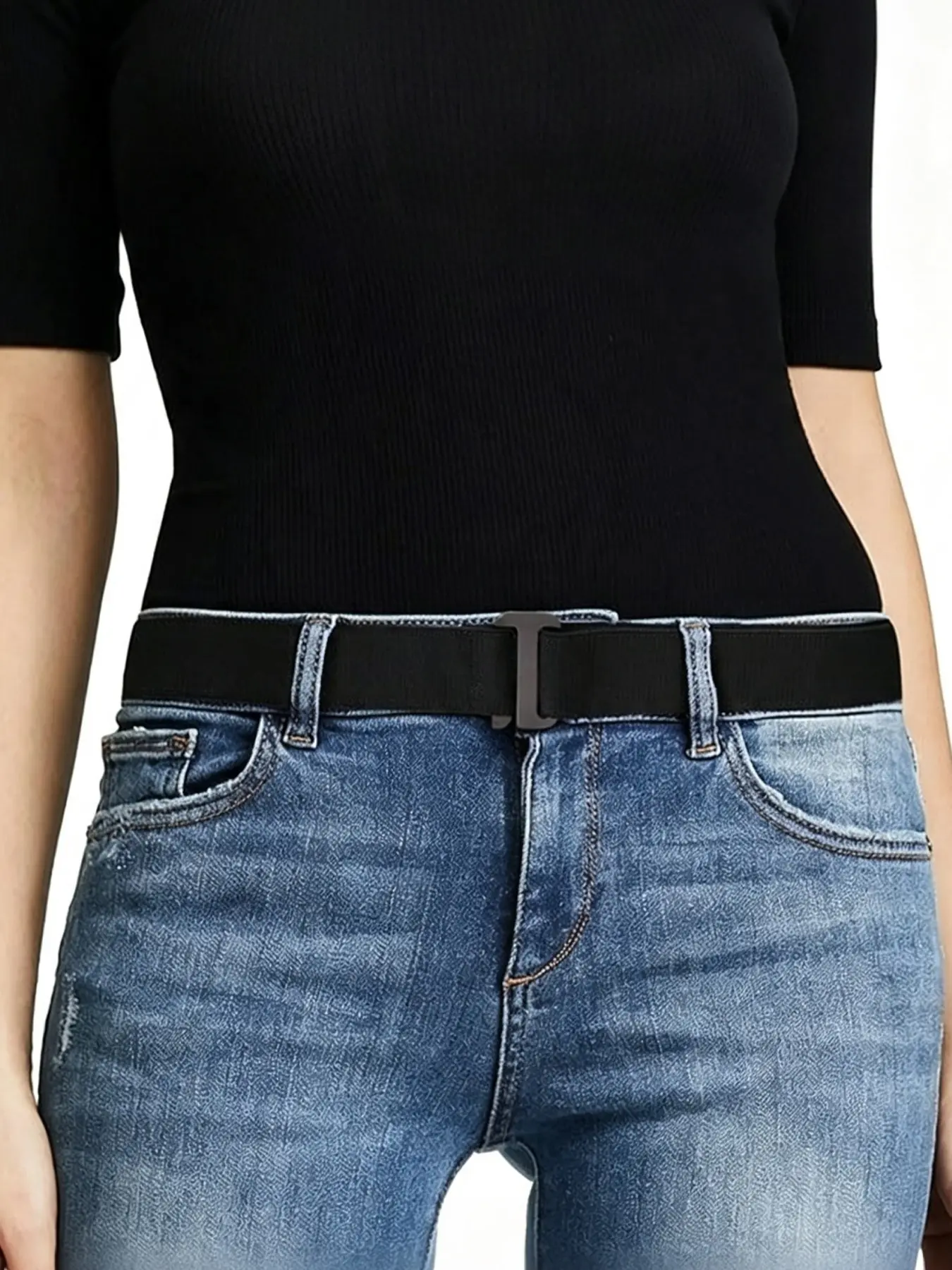 1pc Women's Invisible Elastic Braided Waistband, Stretchy Adjustable Belt, Perfect for Jeans, Long Pants, Dresses, Fashion Accessory