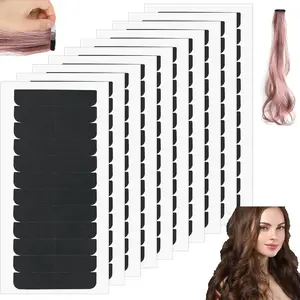 120Pcs Black Double Sided Hair Extension Tape, Strong Adhesive Wig Replacement Tape, Waterproof Sweatproof Invisible Fixed Hair Tape, Hypoallergenic Professional Beauty Tools for Hair Extension Wig Daily Use