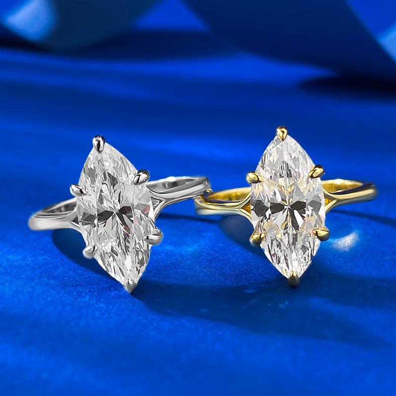 S925 Marquise Ring 7*14mm 6A Cubic Zirconia Ring Plain Circle fashion jewelry accessory woman girl promise ring-103(20%)