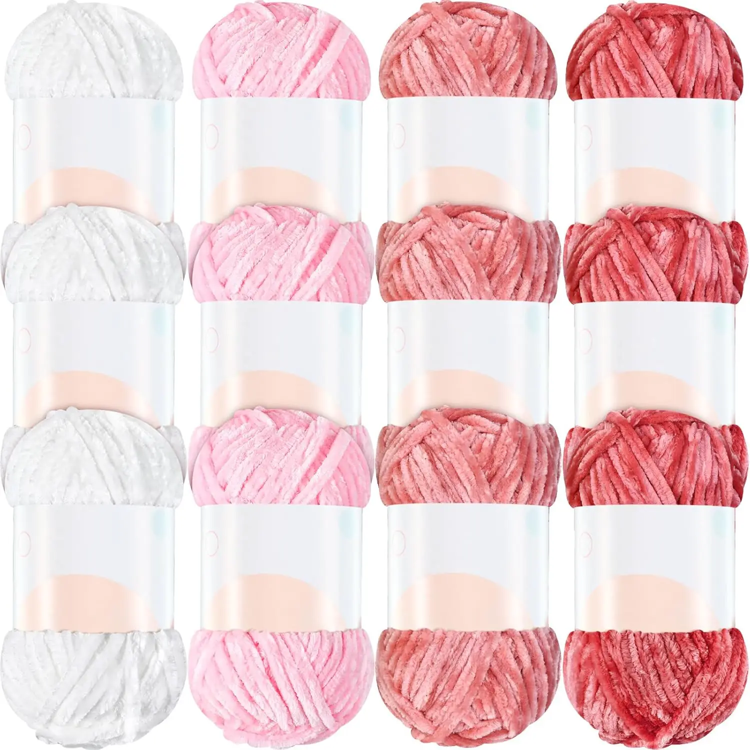 12 Skeins 1116 Yards Chenille  Soft Thick Plush Yarn Bulk for Crocheting Knitting Blanket DIY Weaving Craft, 6mm, 3.5 Oz/Skein( Series)